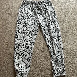 Macy's Black and White Leopard Print Joggers
